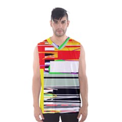 Lines And Squares  Men s Basketball Tank Top by Valentinaart