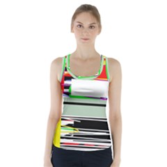 Lines And Squares  Racer Back Sports Top