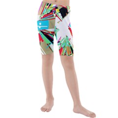 Colorful Big Bang Kids  Mid Length Swim Shorts by Valentinaart