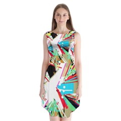 Colorful Big Bang Sleeveless Chiffon Dress  