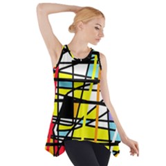 Casual Abstraction Side Drop Tank Tunic