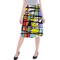 Casual Abstraction Midi Beach Skirt