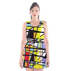 Casual Abstraction Scoop Neck Skater Dress