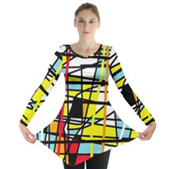 Casual Abstraction Long Sleeve Tunic 