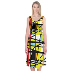 Casual Abstraction Midi Sleeveless Dress