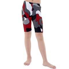 Creative Spot - Red Kids  Mid Length Swim Shorts