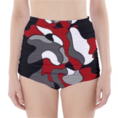 Creative Spot - Red High-waisted Bikini Bottoms