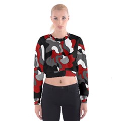 Creative Spot - Red Women s Cropped Sweatshirt