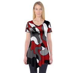 Creative Spot - Red Short Sleeve Tunic  by Valentinaart