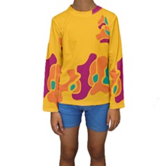 Colorful Creativity Kids  Long Sleeve Swimwear