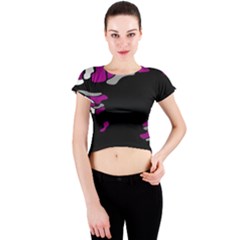 Magenta Creativity  Crew Neck Crop Top