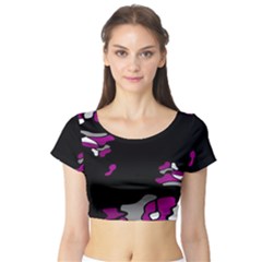 Magenta Creativity  Short Sleeve Crop Top (tight Fit)