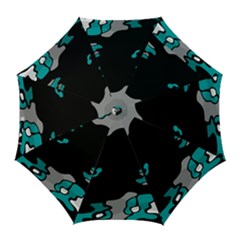 Cyan Creativity Golf Umbrellas by Valentinaart