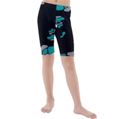 Cyan Creativity Kids  Mid Length Swim Shorts