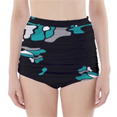 Cyan Creativity High-waisted Bikini Bottoms