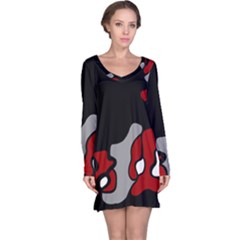 Red Creativity 2 Long Sleeve Nightdress