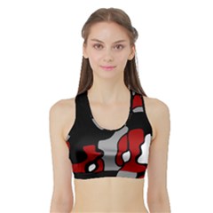 Red Creativity 2 Sports Bra With Border by Valentinaart