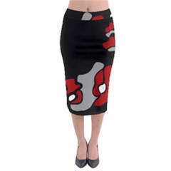 Red Creativity 2 Midi Pencil Skirt