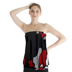 Red Creativity 2 Strapless Top