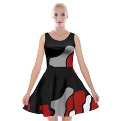 Red Creativity 2 Velvet Skater Dress