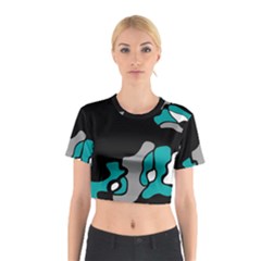 Cyan Creativity 2 Cotton Crop Top