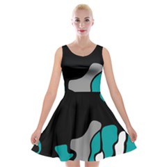 Cyan Creativity 2 Velvet Skater Dress by Valentinaart