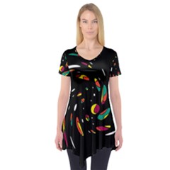 Colorful Twist Short Sleeve Tunic 