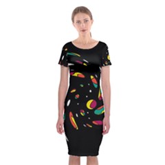 Colorful Twist Classic Short Sleeve Midi Dress