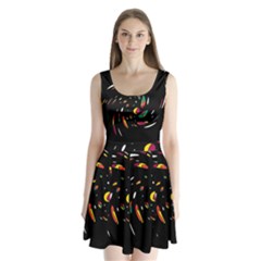 Colorful Twist Split Back Mini Dress 