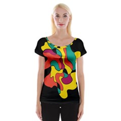 Colorful Spot Women s Cap Sleeve Top