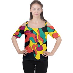 Colorful Spot Women s Cutout Shoulder Tee