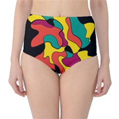 Colorful Spot High-waist Bikini Bottoms by Valentinaart