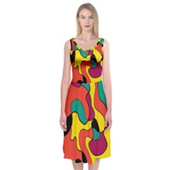 Colorful Spot Midi Sleeveless Dress by Valentinaart