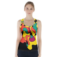 Colorful Spot Racer Back Sports Top