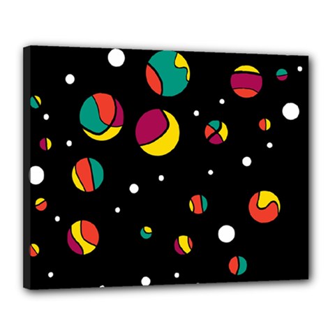 Colorful Dots Canvas 20  X 16 