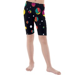 Colorful Dots Kids  Mid Length Swim Shorts