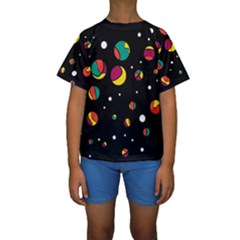 Colorful Dots Kids  Short Sleeve Swimwear