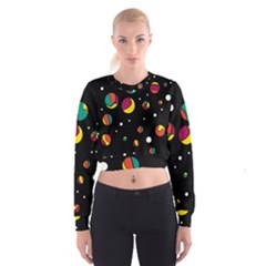 Colorful Dots Women s Cropped Sweatshirt