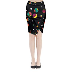 Colorful Dots Midi Wrap Pencil Skirt