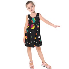 Colorful Dots Kids  Sleeveless Dress by Valentinaart