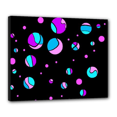 Blue And Purple Dots Canvas 20  X 16 