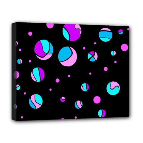 Blue And Purple Dots Deluxe Canvas 20  X 16   by Valentinaart