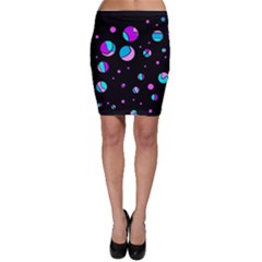 Blue And Purple Dots Bodycon Skirt