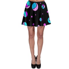 Blue And Purple Dots Skater Skirt