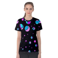 Blue And Purple Dots Women s Cotton Tee