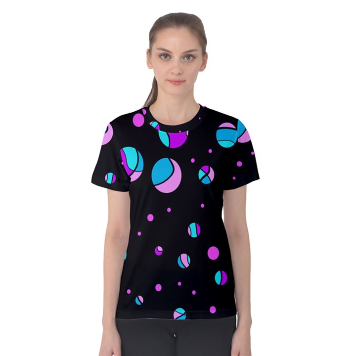 Blue and purple dots Women s Cotton Tee