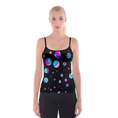 Blue And Purple Dots Spaghetti Strap Top