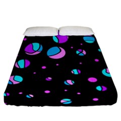 Blue And Purple Dots Fitted Sheet (california King Size)