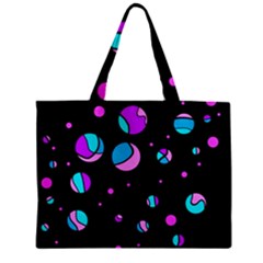 Blue And Purple Dots Zipper Mini Tote Bag by Valentinaart