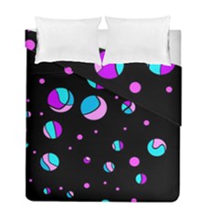 Blue And Purple Dots Duvet Cover Double Side (full/ Double Size)